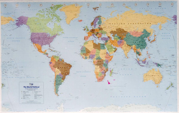  Laminated World Political Map (HEMA Aust) - Europe & Africa Central